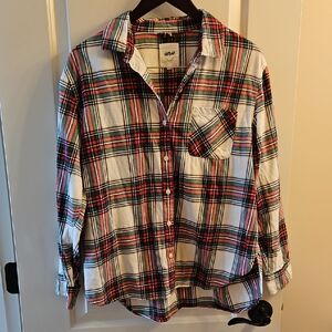 Aerie Anytime Fave Flannel Shirt | Oversized | Sz M| plaid, Grunge, Layering